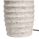 Lámpara de mesa estilo escandinavo base de cerámica pantalla de lino forma de tambor con aspecto de piedra pintada blanco crema Billy - 6