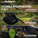 Murray Soffiatore e Aspiratore di Foglie a Batteria 20V 3-in-1 MU-BAT-VB270-KIT – Motore Brushless, Controllo Intelligente, 4 Velocità +TURBO, Sacco Raccoglipolvere da 45L, Montaggio Rapido - 3