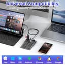 2-in-1 Numpad Wired & USB-Hub mit USB-C & USB-A-Kabeln, Ergonomischer 15° Nummernblock mit 3 USB 2.0 Hub, 18-Tasten Ziffernblock für macbook/Laptop/iPad/PC/Windows/MacOS, Schwarzer USB-C Ziffernblock - 7