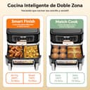 Freidora Aire 12 Litros | Freidora de Aire XXL Flexible Ajuste 1 Zona o 2 Zona, 2600W Doble Resistencia Control Independiente con Ventana y Luz, Air Fryer Grande 8-en-1 Controles táctiles Rezeptbuch - 7