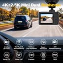 Dashcam Auto Vorne Hinten 4K, 5GHz WiFi Dash Cam mit GPS, 2.0" IPS, 170°Weitwinkel, Dual Auto Kamera mit 24Std Parküberwachung, Super Nachtsicht, WDR, G-Sensor, Loop-Aufnahme, 64GB SD Karte - 4
