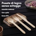 H&S Set di posate 150 pezzi in legno biodegradabile monouso ecologico per feste - 50 forchette, 50 coltelli, 50 cucchiai - 4