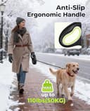 Pecute Guinzaglio Retrattile per Cani con Luce LED Ricaricabile 8m, Guinzaglio per Cane con Guinzaglio Esteso Antigroviglio a 360°, Impugnatura Antiscivolo e Pulsante Freno Rapido, Adatto Fino a 50kg - 6