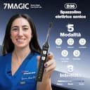 Spazzolino Elettrico, Spazzolini Elettrici, Spazzolino Sonico - 3 Intensità, 5 Modalità, 40000VPM, IPX7, Spazzolino Denti Elettrico Autonomia 180 Giorni e Timer, Spazzolino Elettrico Ultrasonica, Nero - 2