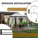 TRIUMPHKEY Pavillon 3x3 Wasserdicht Stabil Winterfest, Garten Pavillion mit seitenwänden, UV-Schutz 50+, Plane Gartenlaube, Metallrahmen Pavillon, Patio Gazebo, Beige Ohne LED - 4