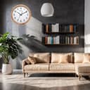 NUOVO 10 Zoll hölzerne runde Wanduhr Stille und Nicht tickende Retro Wanduhr für Wohnzimmer Schlafzimmer Küche (26 cm / 10") - 5