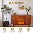 predolo Wanduhr Holz Wanddeko Leise Wohnzimmeruhr Dekorative Uhr mit Rustikalem Holzmaterial Ruhigem Uhrwerk Und Künstlerischem Baumringmuster für Büro, Küche, Schlafzimmer, Braune Römische Ziffern - 2
