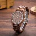 MUJUZE Herren Holzuhr mit Japanischem Uhrwerk –﻿ Holz Uhr Analog Quarz Armbanduhr mit Leuchtzeigern – Holzarmbanduhr für Männer –holzuhren Geschenkidee (MUJUZE07 Walnut) - 5