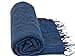 Coperta nepalese fatta a mano in lana di yak, scialli morbidi e oversize, coperta da meditazione in lana di yak, scialli in lana di yak, scialli blu e nero, blu-nero, 90 Inch X 47 Inch - 1