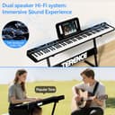 TERENCE Folding Keyboard Piano 88-key piano keyboard with Z-stand Portable semi-weighted keyboard 10W speaker Built-in recording function Bluetooth MIDI interface Suitable for children and adults - 5