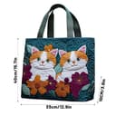 Generisch shopper tasche damen Unisex Geräumig Lässig Stofftasche mit Stickerei gesteppt gepolstertem Griff Patchwork,Süße personalisierte wiederverwendbare Taschen AC01 One Size - 5