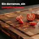 Matakumi Tabla Cortar Cocina – Hecha de Acacia Madera con Asas Laterales, Canal para Jugos y Madera de Extremo para Proteger la Cuchilla del Cuchillo – De Dos Caras (40 x 30 x 3 cm) - 4