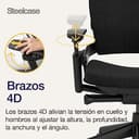 Steelcase Leap, silla de oficina ergonómica con sujeción lumbar regulable en altura y brazos regulables Ónix; Fabricado en Europa - 5
