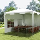 Outsunny 3 x 4 m Garden Gazebo Shelter Marquee Party Tent with 2 Sidewalls for Patio Yard Outdoor - White - 7