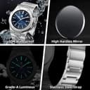 SAPPHERO Reloj Hombre de Cuarzo 30M Impermeable de Negocios Casual Relojes de Pulsera de Acero Inoxidable Regalo para Hombre - 6