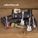 Geepin Emaille-Gitarren-Anstecker | Hochwertige Les Paul Mini-Brosche | 52 mm | Tragbar am Rucksack, T-Shirt, an der Jacke, Krawatte etc. | In ansprechender Gitarrenkoffer-Box | Tolles Geschenk - 6