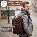 STILORD 'Nicky' Mochila para Ordenador portátil de 13 Pulgadas de Cuero Grandes Mujeres Hombres Vintage Equipaje de Mano Mochila de Viaje, Color:Salerno - marrón - 3