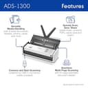 Brother ADS-1300 Compact Desktop Scanner | Scan Speeds of Up to 30ppm | Single Pass Double-Sided Scanning (Renewed Premium) - 3