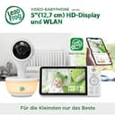 LeapFrog LF815HD Smart Video Baby Monitor with 5 Inch HD Colour Display, WiFi, Temperature/Humidity Sensor, Wide Angle Lens, Coloured Night Light, 8X Zoom, App Function, Wall Mounting, White - 2