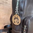 Etabeta Artigiano Toscano – Portachiavi Cane Inciso in Vero Cuoio, Fatto a Mano in Italia (Husky) - 4