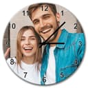 Stileitaliano Orologio da Parete personalizzato in legno moderno con Numeri Bianchi Orologi a muro con foto stampa fotografica 25cm x 25cm Idea Regalo per la Casa (Rotondo) - 1