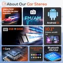 Haudio Autoradio 10.1 Pollici 2 DIN con Wireless Apple CarPlay & Android Auto, Telecamera Di retromarcia HD, Mirroring dello Schermo, Bluetooth, WiFi, Assistente Vocale, Radio AM/FM/RDS 2G+64GB - 7