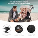 kk Kinderkraft GRANDE PLUS Silla de Paseo ligera desde Nacimiento hasta 22 kg, Plegado con una sola mano, Posición tumbada, Suspensión de todas ruedas, Capota grande XL, Negro - 5