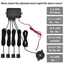 MOCNT Kit de Sensor de Aparcamiento Coche 4 Sensores de Aparcamiento Sistema Radar Inverso Traseros Sensores de Estacionamiento Marcha Atrás Alarma de Sonido Negro - 2