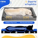 KSIIA Cama Perro Grande 91x68x16cm Cama Ortopédica para Perros, Sofá para Perros Lavable y Desenfundable, L-Plus Gris - 2