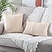 Mandioo Cotton Knitted Beige Decorative Throw Cushion Covers Soft Cosy Decorative Cushion Cover Luxury Modern Decorative Couch Cushion Covers for Sofa Couch Living Room 40 x 40 cm - 5