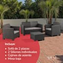 SP Berner Shaf - EVO Confort | Set Muebles de Salon Exterior - Conjunto Muebles Jardin Exterior 4 Plazas | Fabricado en España con Materiales Reciclados - Color Grafito - 8