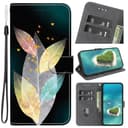Case for Realme GT Neo6 Wallet Case with Leaves, colourful, fluorescent, transparent, multicoloured leaves, Skin Feel PU Leather Flip Folio Credit Card Holder Stand Phone Cover for Realme GT Neo6 - 1