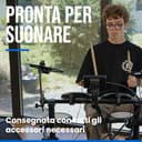 Woodbrass DDX10-MESH Batteria elettronica - Kit completo ideale per principianti bambini e adulti, Pronta all'uso, Accessori inclusi - Pads con pelli mesh realistiche, naturali, silenziose - 2