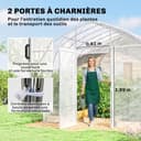 Outsunny Tunnelgewächshaus 3 x 4 m mit PO-Abdeckung, 2 Türen mit Scharnieren, beheizbares Gewächshaus mit optimierter Struktur für Garten, Terrasse oder Rasen, transparent - 5