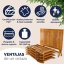 CASARIA® Conjunto Muebles Jardín Set Mesa 4 Sillas Plegable Juego Comedor 5 Piezas Madera Acacia FSC® Resistente Terraza Patio Balcón 120x70x75cm - 9