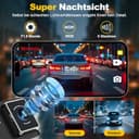 Dashcam Auto Vorne Hinten 4K, 5GHz WiFi Dash Cam mit GPS, 2.0" IPS, 170°Weitwinkel, Dual Auto Kamera mit 24Std Parküberwachung, Super Nachtsicht, WDR, G-Sensor, Loop-Aufnahme, 64GB SD Karte - 6