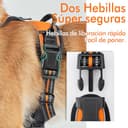 rabbitgoo Arnes Antitirones Perro Ajustable con Lineas Reflectantes Arnés Coche Perro Coche Adiesreamiento Arnes Perro Chaleco Transpirable con Asa Seguridad Grande Naranja - 7