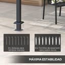 Outsunny Pérgola 3x4 m Gazebo Cenador de Jardín con Techo Retráctil de Poliéster y 12 Orificios de Drenaje Pérgola para Patio Terraza Exterior Gris Oscuro - 5