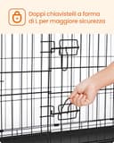 Feandrea Gabbia per Cani Pieghevole, con 2 Porte, Vassoio Rimovibile, 122 x 74,5 x 80,5 cm, XXL, Nero PPD48H - 8