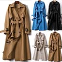 Generisch Wollmantel Damen Winter Lang Winterjacke Warm Wolle Wintermantel Elegant Tailliert Jacke Mantel Frauen A-Linie Vintage Wolljacke Knöpfe Damen-Mäntel Ohne Kapuze Trenchcoat - 4