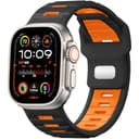Oielai Sports Strap Compatible with Apple Watch Ultra 3 Strap, Ultra 2 and Ultra 49mm for Men, 26mm Wide Soft Silicone Band for iWatch Series 11 10 9 8 7 6 5 4 3 2 1, SE 3 2 1, Black/Orange - 4