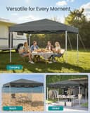 SONGMICS Gazebo 3m x 3m, Pop Up Gazebo, UPF 50+ UV Protection, Drizzle-Resistant Folding Canopy Tent, Portable Outdoor Shade Tent with Carry Bag, for Garden, Patio, Market, Dark Grey GCT102GZ01 - 6