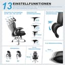 MELOKEA Bürostuhl Ergonomisch, 4D-Armlehnen, Verstellbare Sitztiefe, 4-stufige Neigung, Gummirollen, Mesh-Sitzfläche, Hoher Rücken, Große Menschen, Homeoffice & Gaming, Ergonomischer Schreibtischstuhl - 3