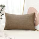 Artscope Juego de 1 Fundas de Cojines Decorativas Cuadradas de Lino 30 x 50 cm para Decoración del Hogar Sofá Dormitorio Coche 12x20 Marrón - 3