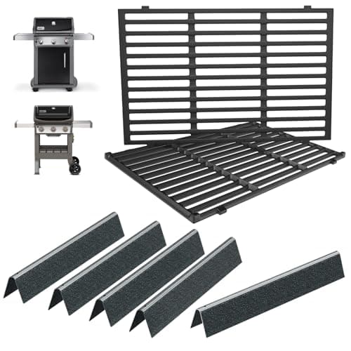 Spirit E-310 Grill Parts 7638 Grill Grates 7636 Flavorizer Bars for Weber Spirit 300 Series Grills S-330 E-320 E-330 S-310 SP-310 Grill GS4 Spirit 2 E310 S-310 Replacement Parts (Front Mount Controls)