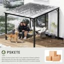 Amopatio Terrassenüberdachung Freistehend 3x3m, Terrassendach mit 6mm Doppelstegplatten aus Polykarbonat, UV-Schutz & Regenfest, Robuste Stahlkonstruktion Pavillon für Garten, Terrasse, Schwarz - 9
