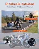 VANTRUE F1 Dashcam Motorrad 4K + 1080P, 5GHz WiFi Dashcam Auto vorne hinten mit GPS, HDR, WDR, Vollständig wasserdicht Motorrad autokamera, STARVIS Nachtsicht, 24Std. Parkmodus, Max. 512G - 2