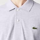 Lacoste Herren Polo-Shirt Kurzarm L1264, Männer Polo-Hemd,3 Knopf,Regular Fit,Grau,5 - 7