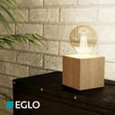EGLO Tischlampe Prestwick 2, Deko Tischleuchte, Nachttischlampe Würfel aus Holz in Natur, FSC100HB, Tisch Lampe für Wohnzimmer und Schlafzimmer, E27 Fassung - 4