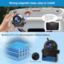 Uzone Telecamera per retromarcia senza fili, 720P, HD, Bluetooth, per iPhone Android, visione notturna, IP68, impermeabile, magnetica, telecamera di retromarcia senza fili, per roulotte, Hitch - 6